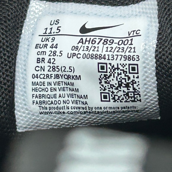 Nike‎ Air Max 270 Women's Size 11.5 Black White Running Sneakers AH6789-001 - Picture 7 of 9